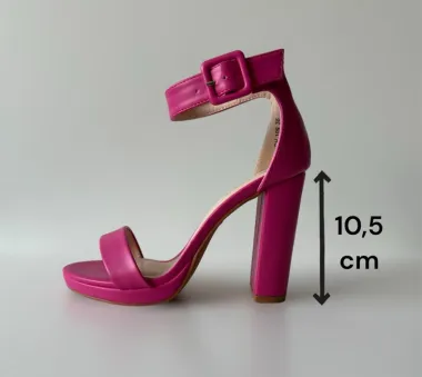 Sandale dama cu toc gros roz 109 N8-2